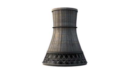 Chimney of a nuclear power plant transparent background