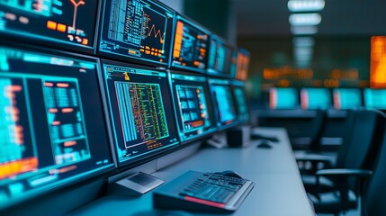 Naklejka premium Data Center Monitoring Room