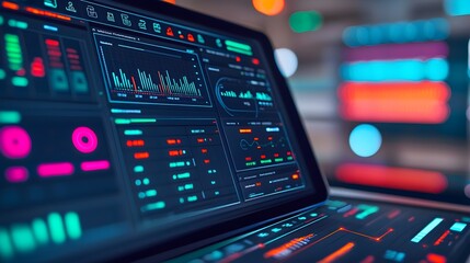 Obraz premium Futuristic Digital Interface Dashboard