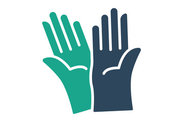 Gloves icon. solid icon style. icon related to gardening. gardening tools elements vector illustration