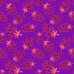 Summer fruit seamless strawberry berry pattern for wrapping paper and fabrics