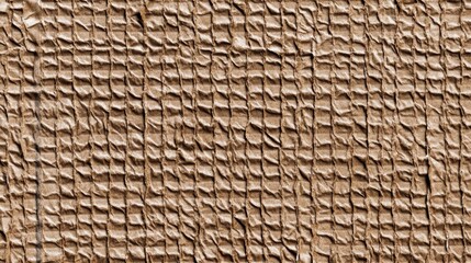 Crinkled Cardboard Texture - Close-Up Detail of Brown Corrugated Paper