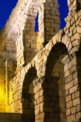 Vistas del Acueducto de Segovia en Castilla y Le&oacute;n, Espa&ntilde;a. Patrimonio de la Humanidad por la Unesco