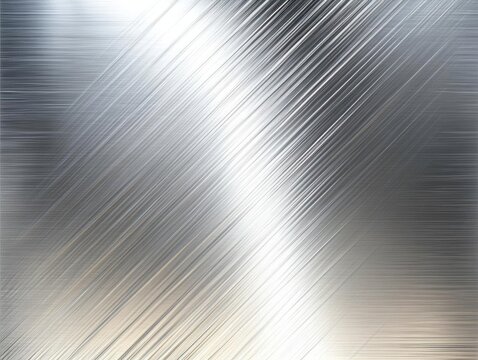Metallic Brushed Texture - Abstract Silver Background with Diagonal Lines