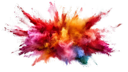 Fototapeta premium Explosion and smoke in rainbow colors transparent background