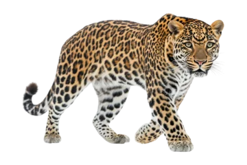  A walking leopard isolated on white, png © Creative-Touch