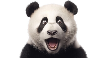 Obraz premium Surprised panda transparent background