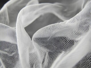 Abstract White Netting Texture: A Detailed Look at Interwoven Threads