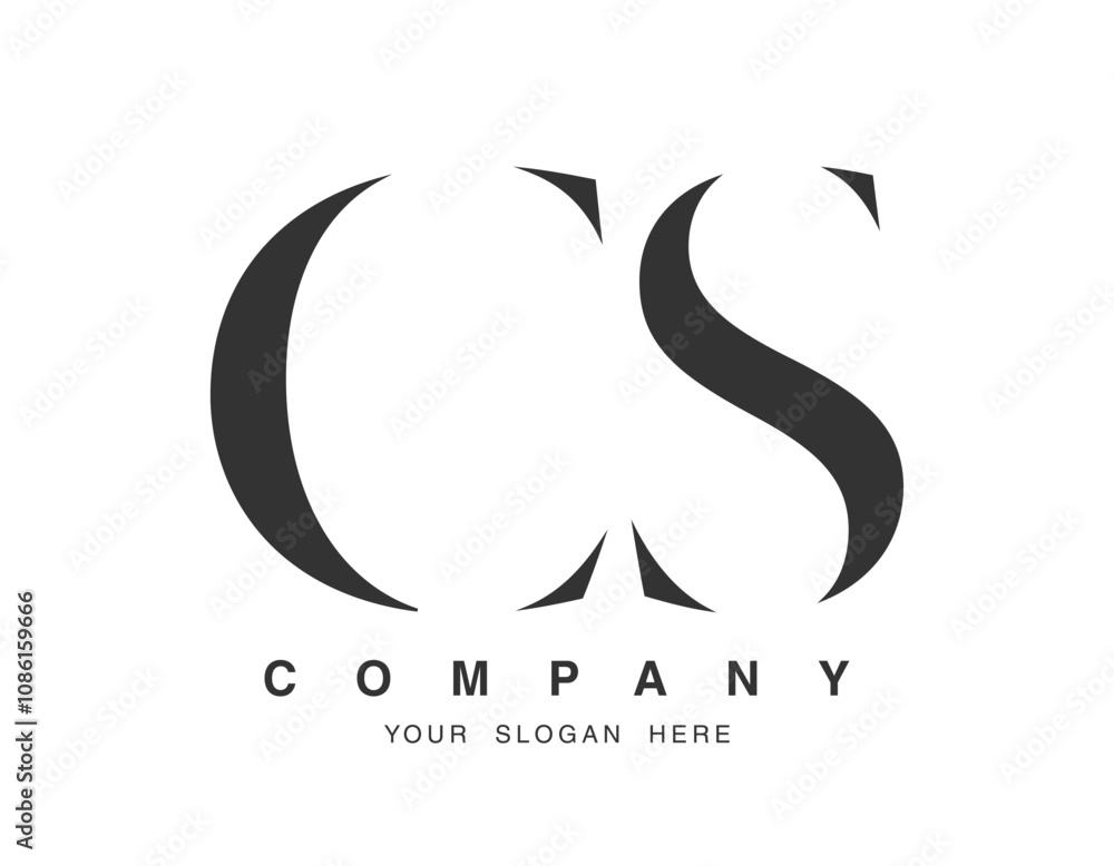 Fototapete cs logo design. initial letter c and s serif font style. creative classic company name typography. t