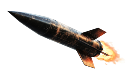 Military rocket transparent background