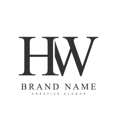 HW trendy logotype template. Initial letter h and w classic font style. Creative logo for company name or identity.