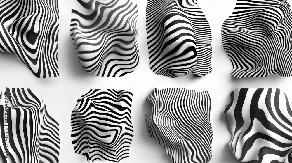 Poster abstract black and white striped patterns - a study in form and texture