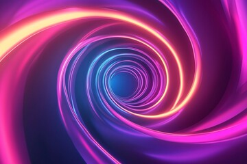 Obraz premium Vibrant Swirling Tunnel of Light in Neon Colors