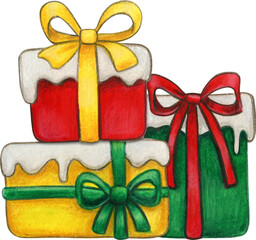 Watercolor hand drawn gingerbread house