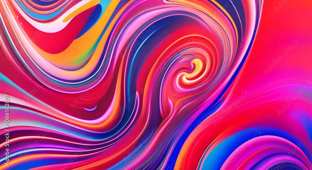 Aufkleber multicolored dynamic swirl of paint pattern with different colors psychedelic wallpaper 4k