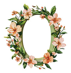 PNG Peach blossom floral wreath