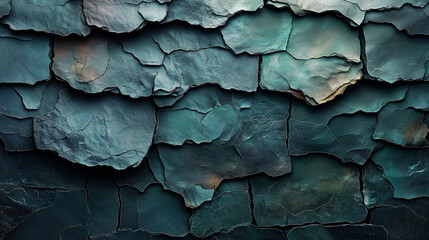 A layered slate texture, with subtle cracks and ridges, showing variations of dark gray to deep green tones, creating a refined and timeless appearance