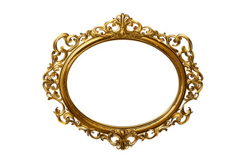 antique gold frame isolated on white