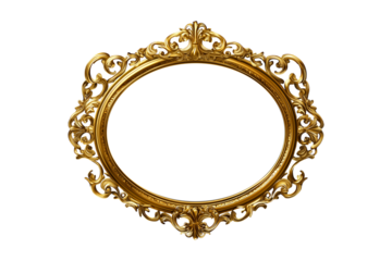 antique gold frame isolated on white