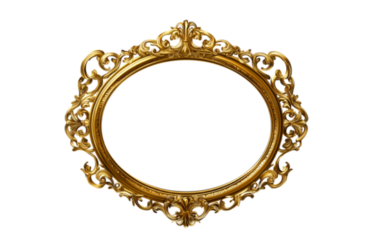antique gold frame isolated on white