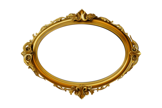 antique gold frame isolated on white