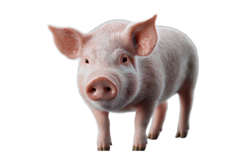 A white pig isolated on white, png