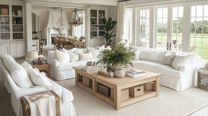 Bright and Airy Living Room with Natural Decor