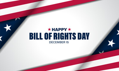 Celebration Of Bill Of Rights Day December 15 In United States Background Illustration