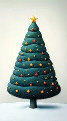 funny christmas tree, solid white background  