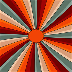 Abstract colorful background. Whirlpool. Radial lines. Clockwork retro swirl, explosion, summer carnival background