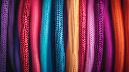 Colorful Strands of Textured Fabric or Rope