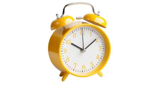 Yellow alarm clock transparent background