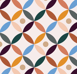 Geometric Abstract pattern illustration. Mid Century style, minimal Scandinavian Retro Decor
