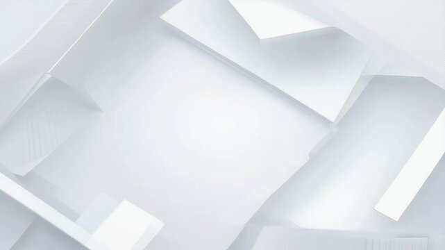 modern geometric backdrop suitable architectural digital themed content white background polygonal elegant sculptural paper three-dimensional art blank concept squared construction copy space