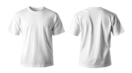 White T-shirt front and back transparent background