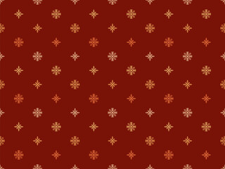Snowflakes seamless pattern. Winter background with geometric snowflakes of different shapes. Christmas and New Year design for wrapper, banner, and poster. Vector illustration