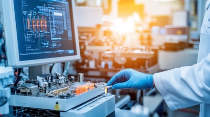 Laboratory Technician Working on Circuit Board