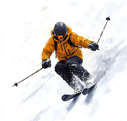 skier on the slope on the mountains
