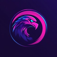 Neon Eagle Head Logo