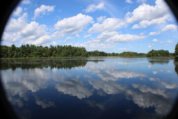 reflection of clouds in the lake