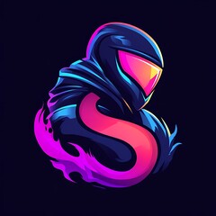 Fototapeta premium Neon Ninja Logo