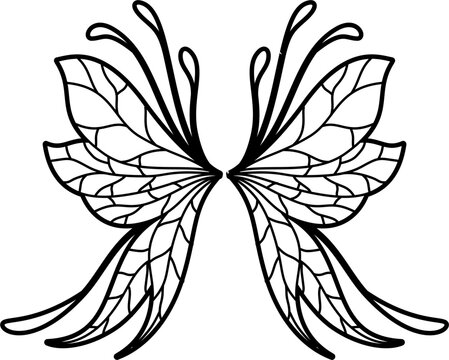 recommend clip art: Fairy wings outline vector