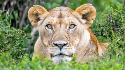 Obraz premium Majestic Lioness in Natural Habitat