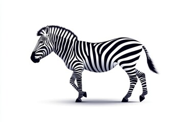 Simple zebra silhouette against a blank background, highlighting elegant curves and stripes