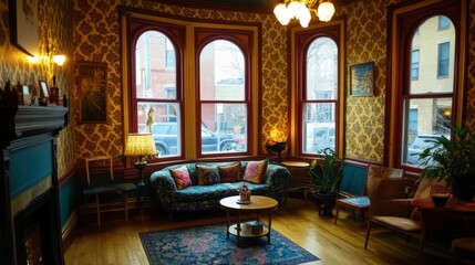 Cozy Vintage Living Room with Elegant Decor