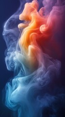 Colorful smoke swirls create an abstract, ethereal visual effect.