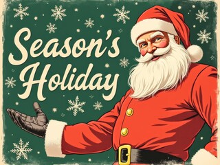 christmas greeting card with santa claus