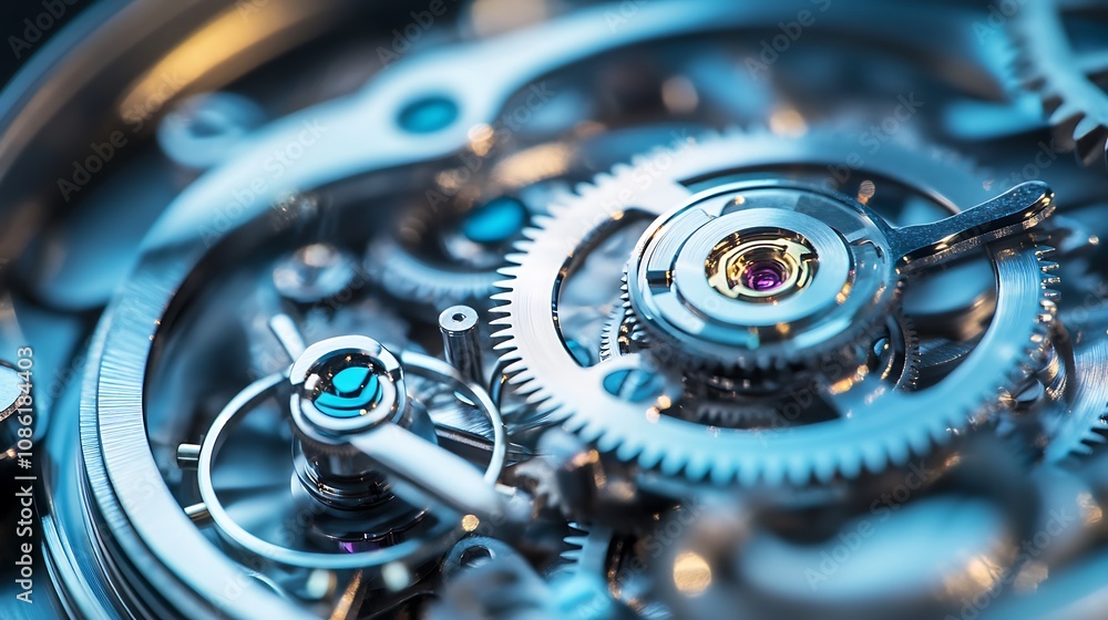 Aufkleber close up of intricate clockwork mechanism. precision engineering concept.