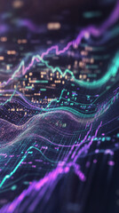 Artistic AI Algorithm Visualization with Futuristic Data Patterns