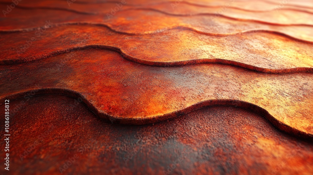 Poster textured surface with wavy patterns in warm tones.